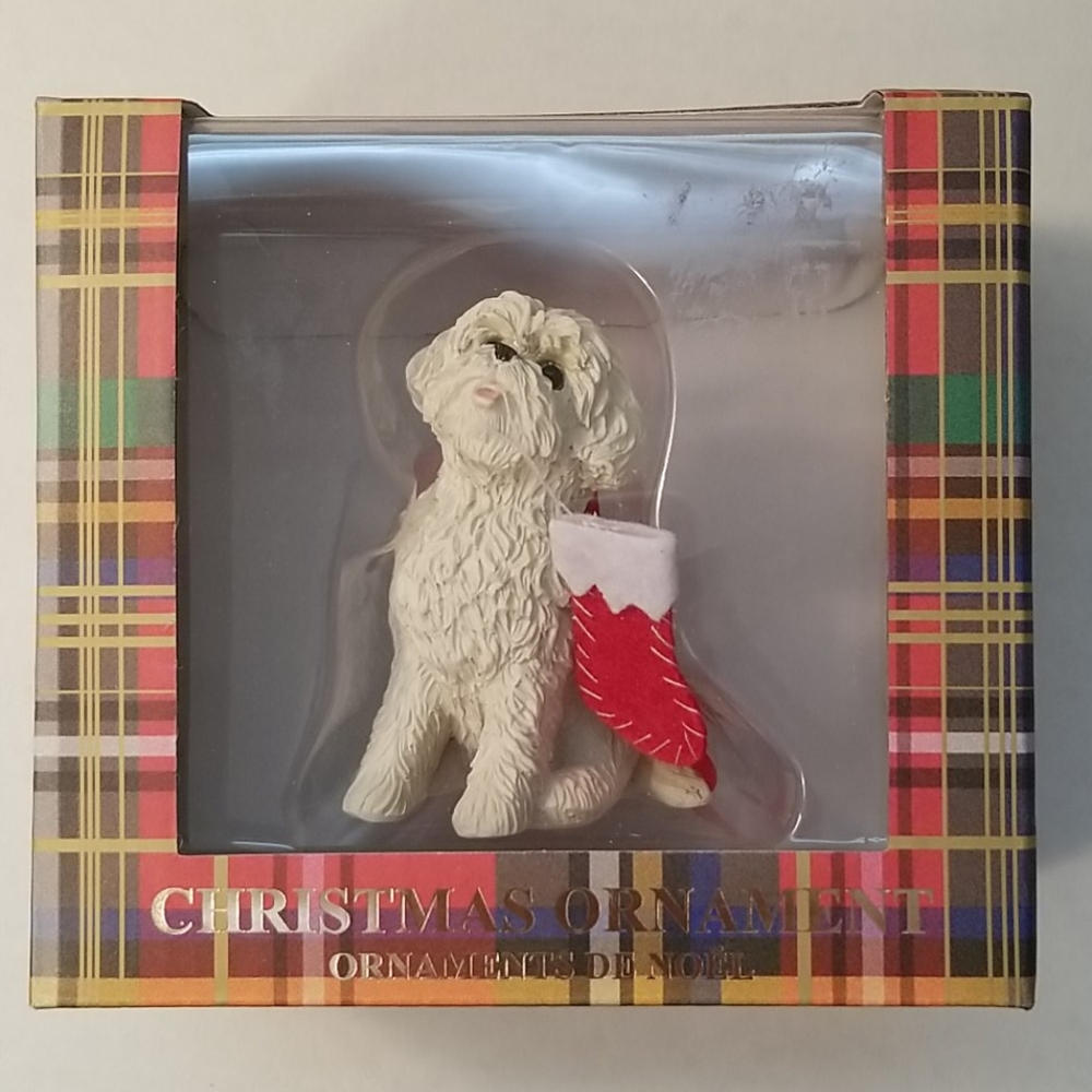 Sandicast Bichon Frise Christmas Ornament